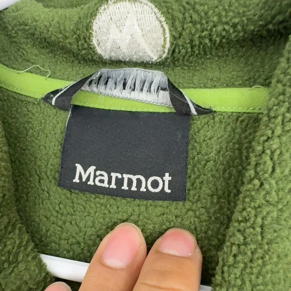 Marmot Vest Mens M Green Polyester Fleece Full Zip Outdoors Gorpcore Hiking